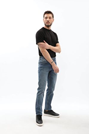 Erkek Koyu Mavi Regular Fit Jean Pantolon