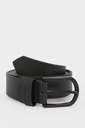 DeFacto Erkek Oval Toka Suni Deri Oval Jean Kemeri Y6450AZNSBK23