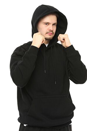 defy's Erkek Oversize Kapüşonlu Sweatshirt Siyah