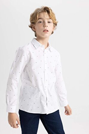 DeFacto Erkek Çocuk Polo Yaka Oxford Uzun Kollu Gömlek C0603A824SMWT34