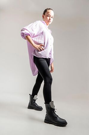 mnpc Kız Çocuk Siyah Anatomik Taşlı Günlük Bot