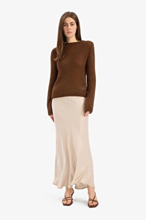 DeFacto A Kesim Normal Bel Saten Midi Etek B1867AX25SPBG757