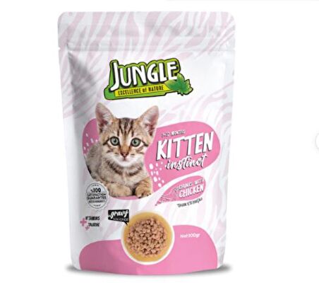 Jungle Yavru Pouch Tavuk Etkili 100 Gr. (12'li)