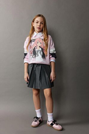 DeFacto Kız Çocuk Pileli Etek D9341A825SPGR309