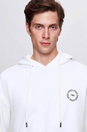Twn Relaxed Fit Ekru Baskılı Sweatshirt 3ECE24ORT0240