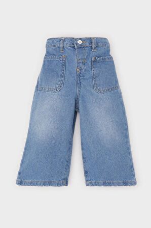 DeFacto Kız Bebek Wide Leg Geniş Bol Paça Jean Pantolon D7886A525SPNM28