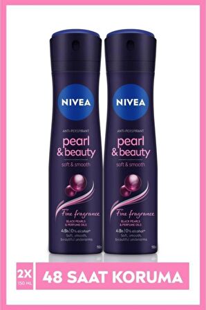 Nivea Kadın Sprey Deodorant Pearl&beauty Fine Fragrance,48 Saat Anti-perspirant Koruma 150ml X2 Adet