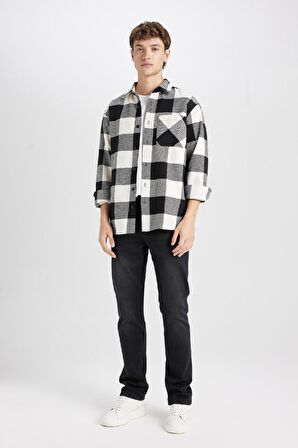 DeFacto Regular Fit Kareli Oduncu Uzun Kollu Gömlek D3298AX24WNBK81