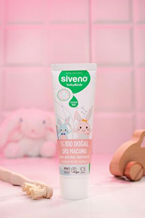 Siveno %100 Doğal Diş Macunu Bebek ve Çocuk İçin Karışık Meyve Aromalı Florürsüz 50 ml