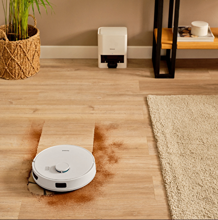 Homend Alex Laser Power 1289H Toz Hazneli Moplu Halı Tanıyan Beyaz Robot Süpürge