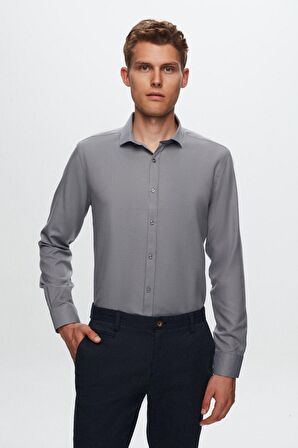 Twn Slim Fit Gri Oxford Gömlek 6EF02ORT00288 6EF02ORT00288