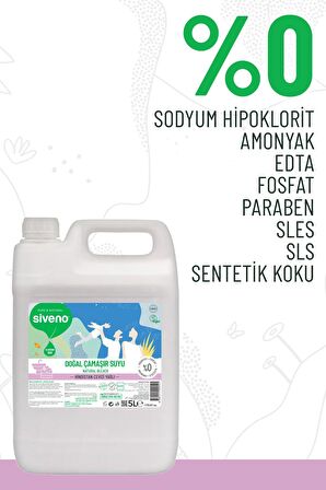 Siveno %100 Doğal Çamaşır Suyu Bitkisel Lavanta Çay Ağacı Tüm Yüzey ve Kumaşlarda 5000 ml