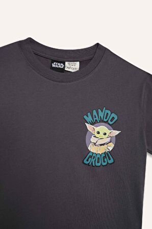 DeFacto Erkek Çocuk Star Wars-Mandalorian Bisiklet Yaka Kısa Kollu Tişört D9572A825SMAR148