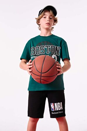 DeFacto Erkek Çocuk NBA Boston Celtics Bisiklet Yaka Kısa Kollu Tişört C0389A824SMGN1116