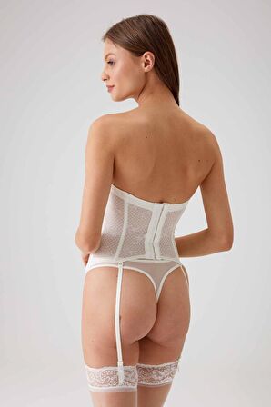 Pierre Cardin Kadın Ekru 4038 Princess Balenli Desteksiz Büstiyer Takımı
