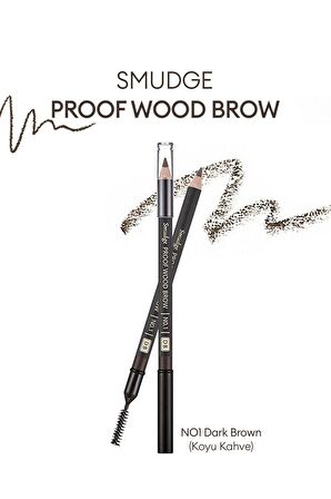 Bulaşmayan Kalıcı Doğal Kaş Kalemi  Smudge Proof Wood Brow (Dark Brown)