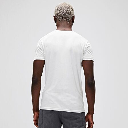 Bear Tee KS T-Shirt Indigo Mavi Logo Baskılı King Size Erkek Tişört 