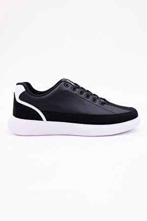 Dijital Baskı Erkek Siyah-Beyaz Sneaker Ayakkabı