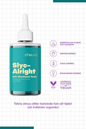 SLYC-ALRIGHT-Salisilik Asit Sivilce ve Siyah Nokta Karşıtı Arındırıcı & Canlandırıcı Bha Tonik 200ml