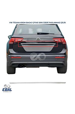 Vw Tiguan krom bagaj çıtası 2016 ve üzeri paslanmaz çelik