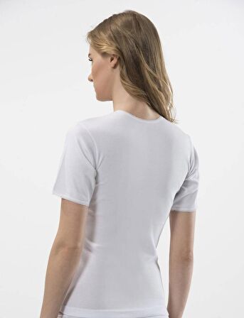 Türen Kadın Dantel Detaylı Kısa Kollu Kaşkorse Pamuklu Atlet