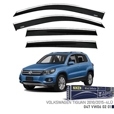 Volkswagen Tiguan Niken Kromlu Cam Rüzgarlığı 4lü Set 2010 2015