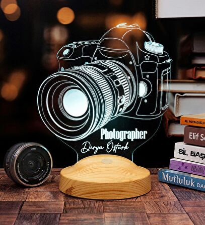 Fotoğrafçı Hediyesi Gece Lambası DSLR Fotoğraf Makinesi 3D Led Lamba