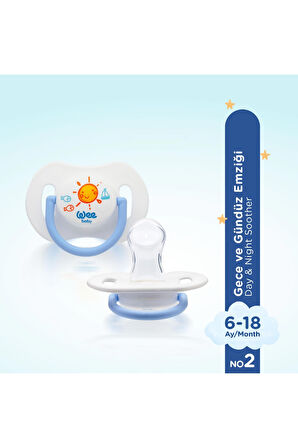 Wee Baby 2'li Gece Gündüz Emzik No:2  Mavi 153