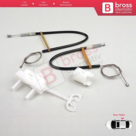 Fiat Linea 323 110 2007-2018 51789673 İçin Manuel Arka Sağ Kapı Cam Kriko Tamir Seti