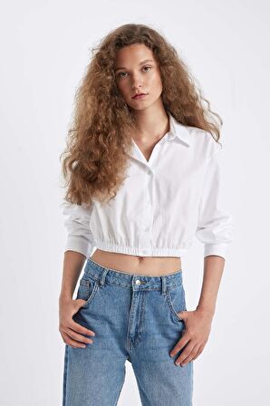 DeFacto Oversize Fit Poplin Uzun Kollu Gömlek D4006AX24AUWT34