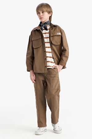 Erkek Çocuk Loose Fit Beli Lastikli Twill Pantolon