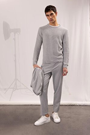 DeFacto Jogger Düz Paça Her Yöne Esneyen Yazlık Kumaş Pantolon T6317AZ25SPGR210