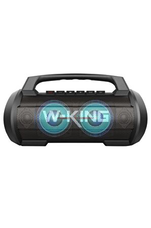 W-KING D10 Bluetooth Hoparlör 120W Partybox 42S Dinleme Işıklı IPX6 Kablosuz Stereo TWS Ses Bombası Siyah