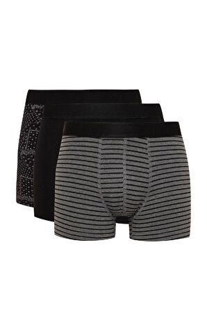 DeFacto Erkek Çizgili 3'lü Boxer C3883AX24WNBK81