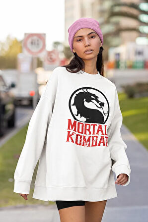 Mortal Kombat Baskılı Unisex Oversize Anime Sweatshirt