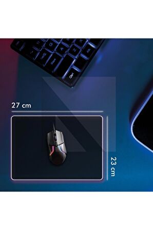 MP05 - 27x23 Medium Siyah Gaming Mousepad | Kaymaz Taban, Oyuncu Gamepad, Ev, Ofis, Oyun