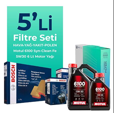 BOSCH Citroen Jumper 2.2 Dizel Filtre Bakım Seti Motul Motor Yağlı (2014-2016) 5 Li