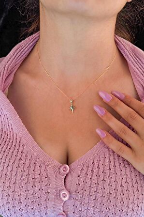 14 Ayar Altın Hayalet Zincir Kuzey Yıldızı Kolye