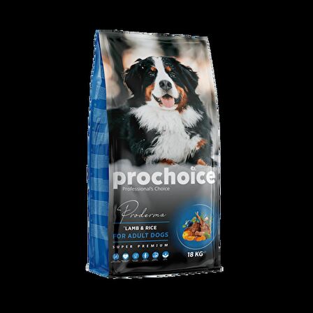 Prochoice Proderma Kuzulu ve Pirinçli Prochoice Proderma Kuzulu ve Pirinçli 18 kg Yetişkin Köpek Maması