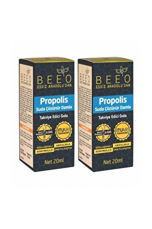 Beeo 2 adet 20 ml Suda Çözünür Propolis Damla