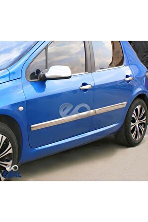 Peugeot 307 Krom Yan Kapı Çıtası 4 Prç. 2001 Üzeri P. Çelik