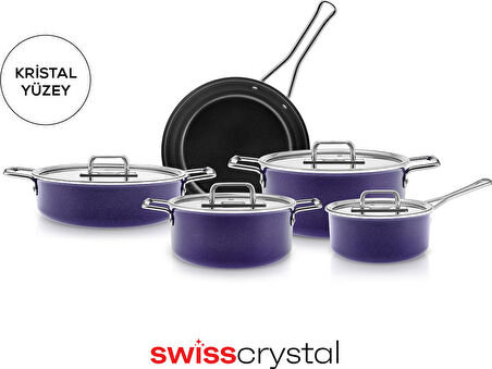 Karaca Swiss Crystal Mastermaid 9 Parça Tencere Seti Crape Purple