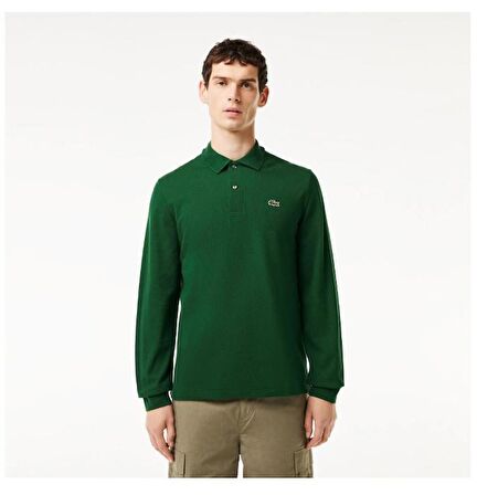 Lacoste L.12.12 Erkek Classic Fit Uzun Kollu Koyu Yeşil Polo