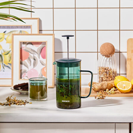 Karaca Valentina Borosilikat Cam French Press Green 1000 ml