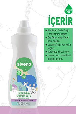 Siveno %100 Doğal Çamaşır Suyu Bitkisel Lavanta Çay Ağacı Tüm Yüzey ve Kumaşlarda 700 ml