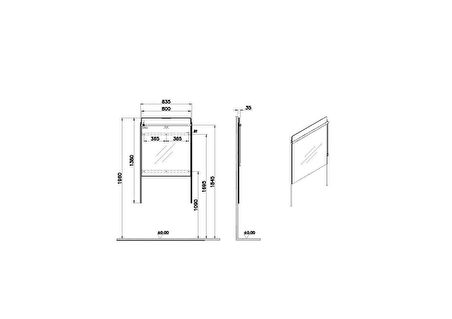 VitrA Equal 64105 Aydınlatmalı Düz Ayna, 80 cm