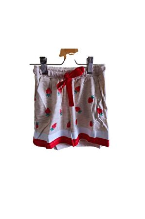 Ekru Kız Çocuk T-shirt Şort Pijama Takımı
