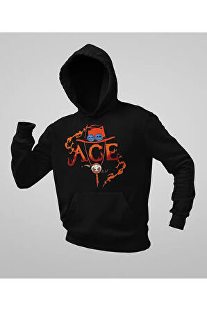 Anime Ace Baskılı Unisex Oversize Hoodie