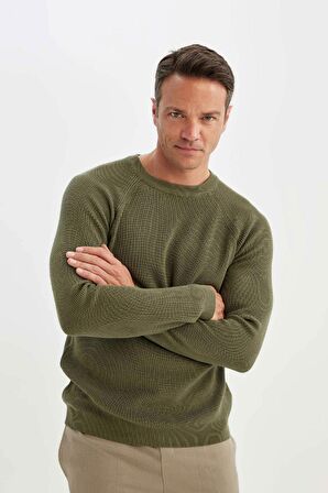 DeFacto Standart Fit Normal Kesim Bisiklet Yaka Basic Düz Triko Kazak A8458AX24WNKH381