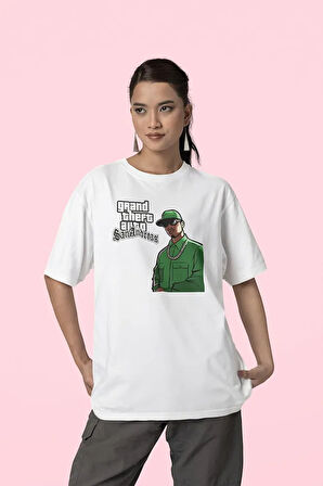 San Andreas Grand Theft Auto Baskılı Unisex Oversize Gta Tişört